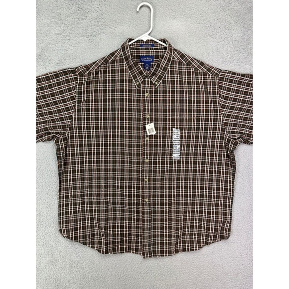 Club Room Shirt Adult 2XL Charter Club Green Orange Plaid Button Down Mens NEW‎